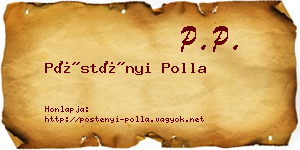 Pöstényi Polla névjegykártya
